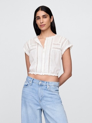 Ruffle Pintuck Crop Top | Gap | Gap (US)