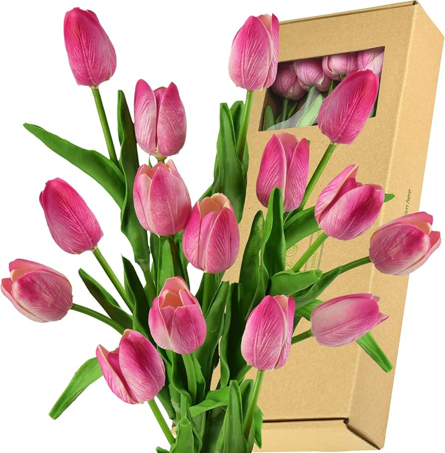 FiveSeasonStuff Tulips Artificial Flowers | Real Touch | Wedding Bouquet Home Décor Party | Flor... | Amazon (US)