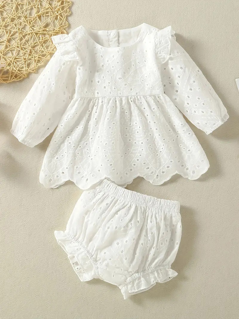 Baby Toddler Cotton Lace Cute Long Sleeve Skirt + Shorts Two - Temu | Temu Affiliate Program