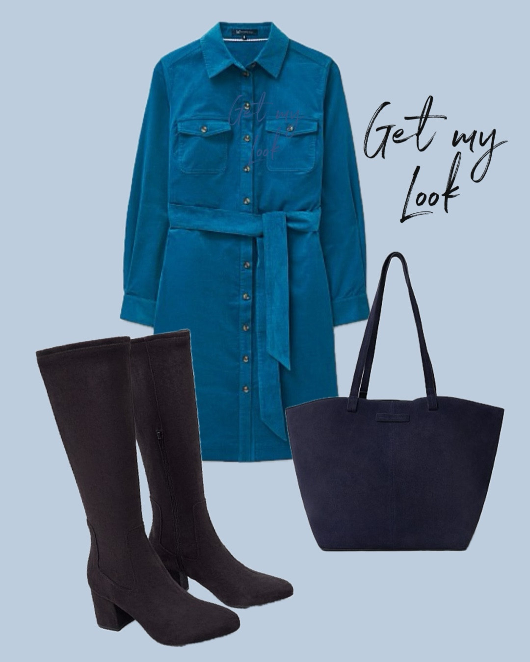 This beautiful blue cord dress will take you from colder days in the winter with high boots to a spring look with shoes or sandals, add a navy suede tote bag and your ready to face the day ahead in style.



#LTKuk #LTKspring #LTKwinter