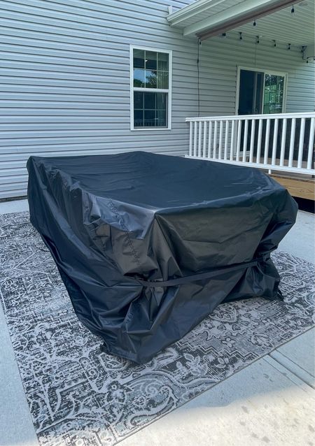 Need to cover your outdoor table? This outdoor table cover is the best thing and kept our table. Looking brand new from the winter weather.
#outdoorpatiocover
#outdoorfurniture

#LTKsalealert #LTKhome #LTKunder50