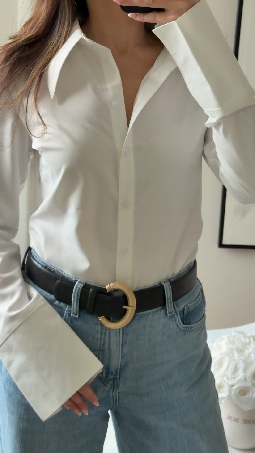 Bell sleeve button down blouse, top, work outfit, white, poplin top.

#LTKSaleAlert #LTKWorkwear