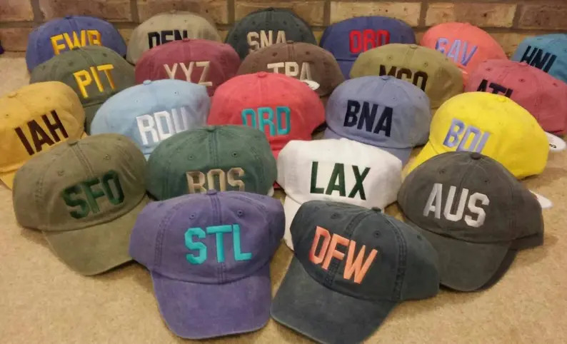 Custom Embroidered Airport Code Baseball Hat - Personalized City Zip Cap Gift - Etsy | Etsy (US)