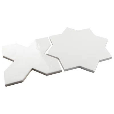 Argile Star with Cross 7 In. X 14 In. Porcelain Floor And Wall Tile Kit | Wayfair North America