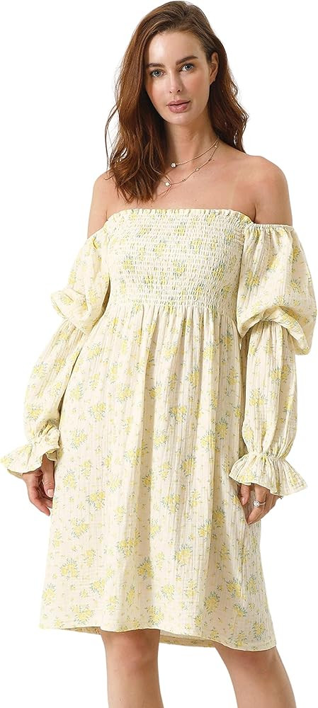 NOTHING FITS BUT Women Classic Cotton Dress, Soft Muslin Niko Gown, Floral Print Women Casual Dre... | Amazon (US)