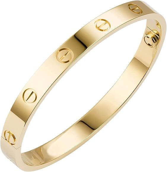 Love Bracelet with Screw Design Gold 18k Titanium Steel Bangles with screwdriver Witness the Gift... | Amazon (US)
