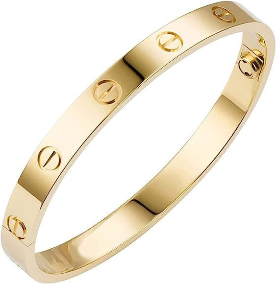 Love Bracelet with Screw Design Gold 18k Titanium Steel Bangles with screwdriver Witness the Gift... | Amazon (US)