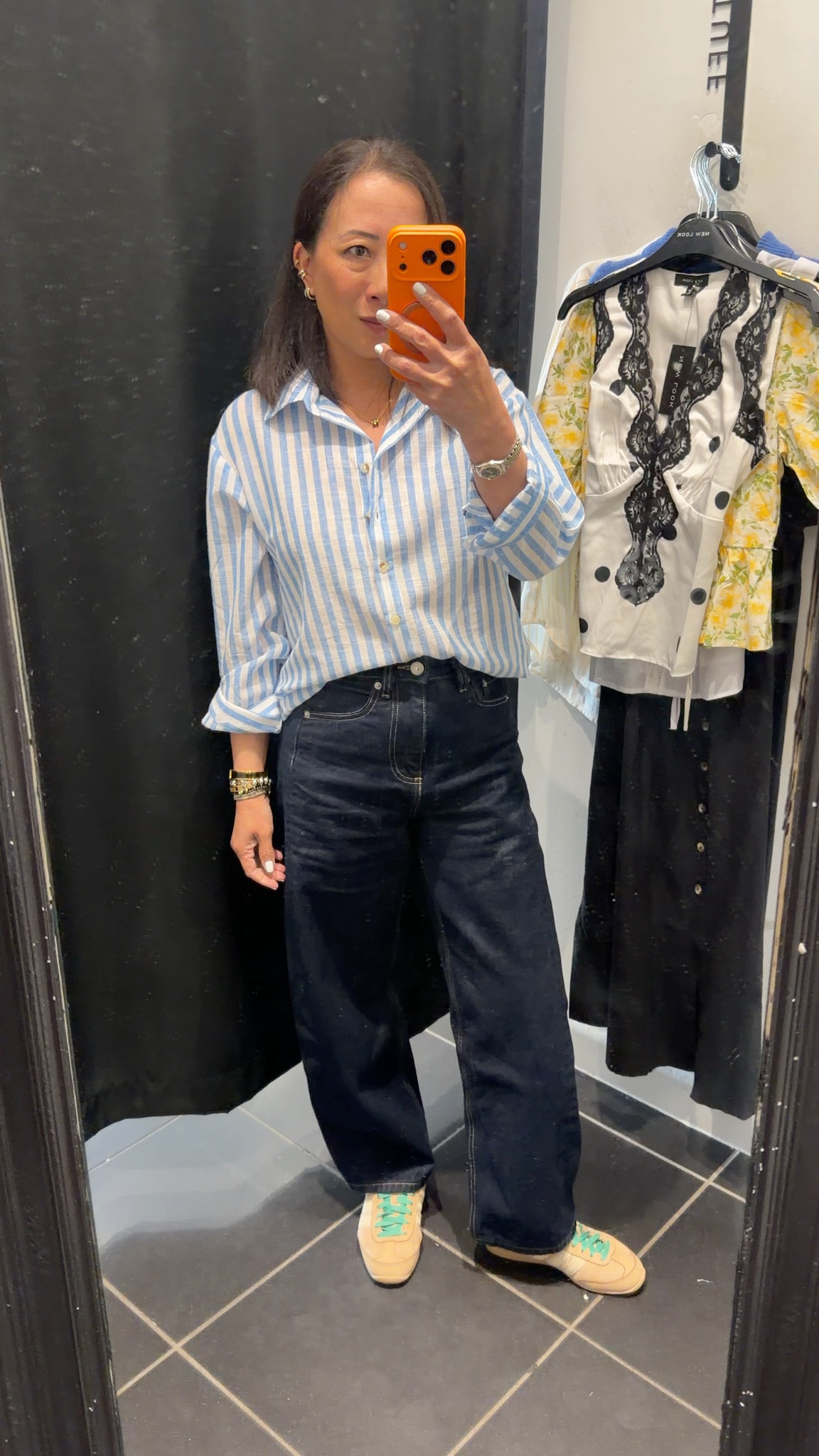A Blue striped shirt will always be a great staple 🩵 I wear uk6 as a generous cut

#LTKsale #LTKspring