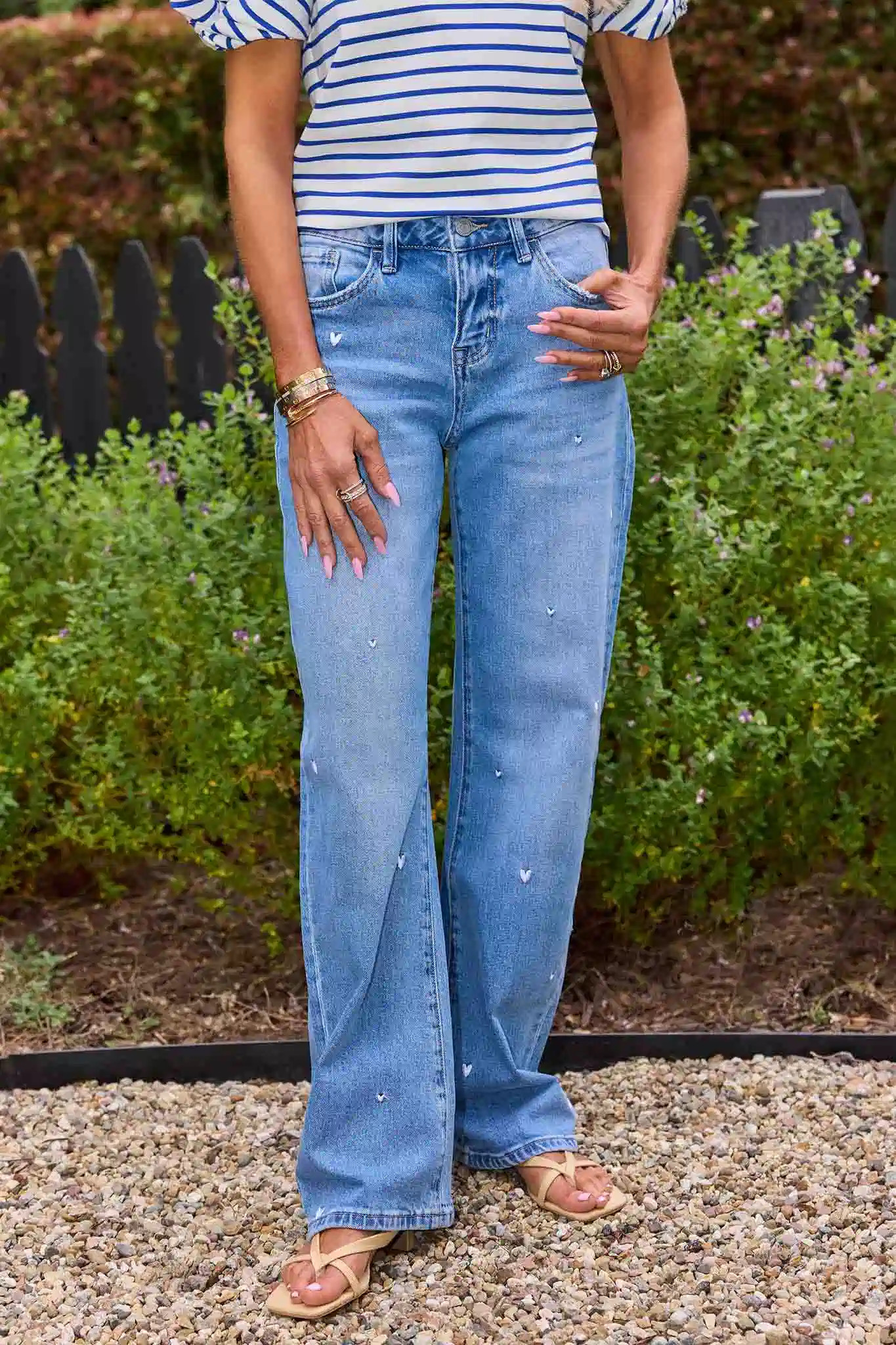 Hadley Medium Wash Embroidered Jeans | Avara