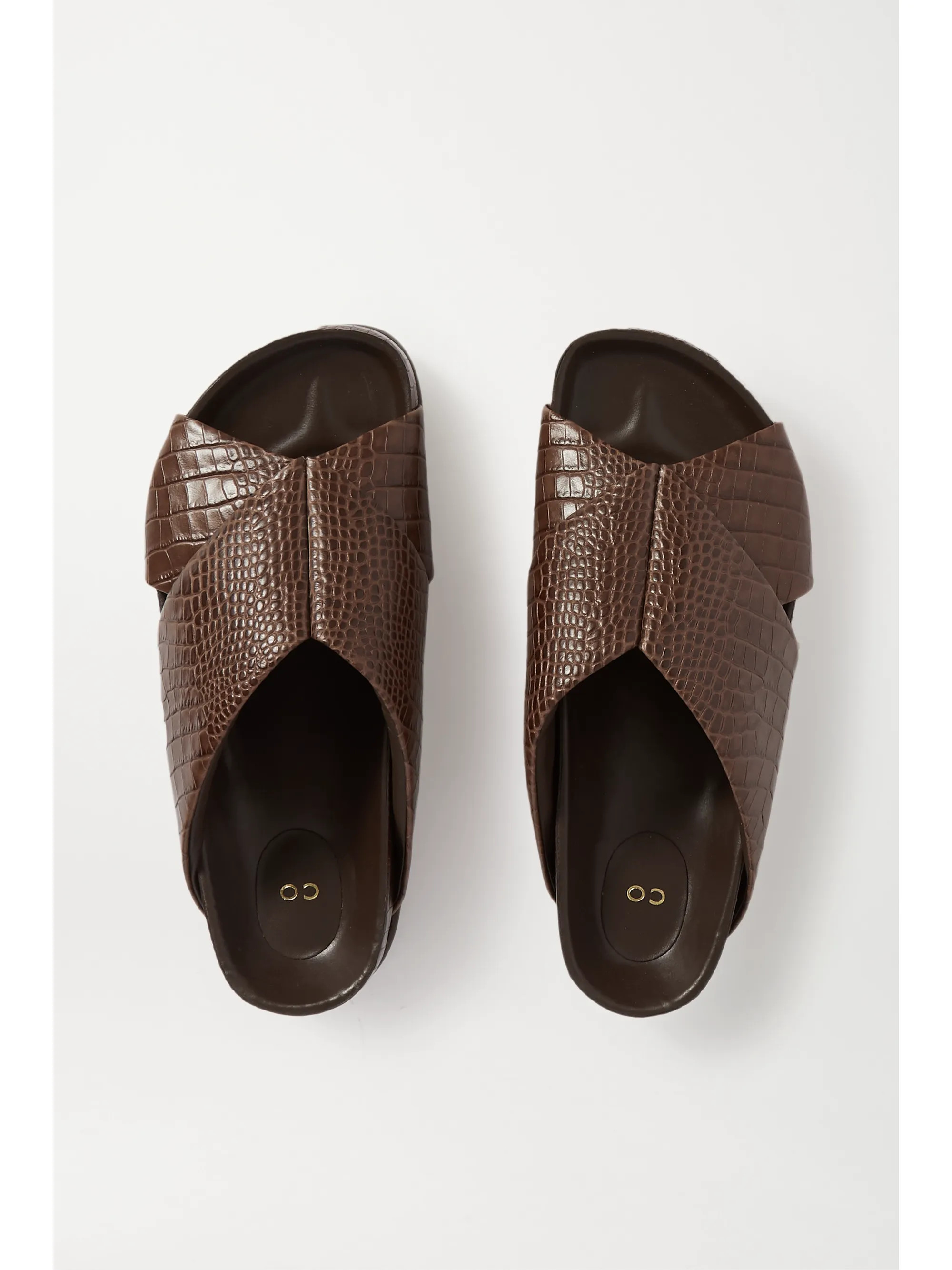 Croc-effect leather slides | NET-A-PORTER (US)