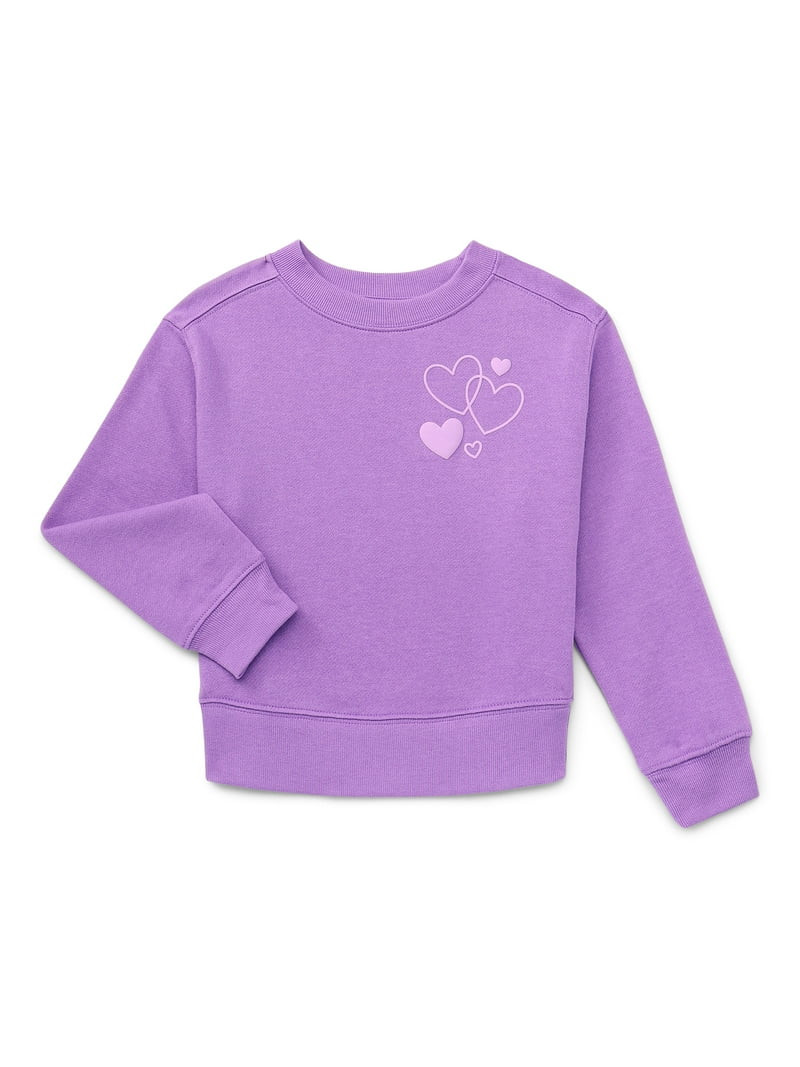 Wonder Nation Girls Fleece Pullover Sweatshirt, Sizes 4-18 & Plus | Walmart (US)