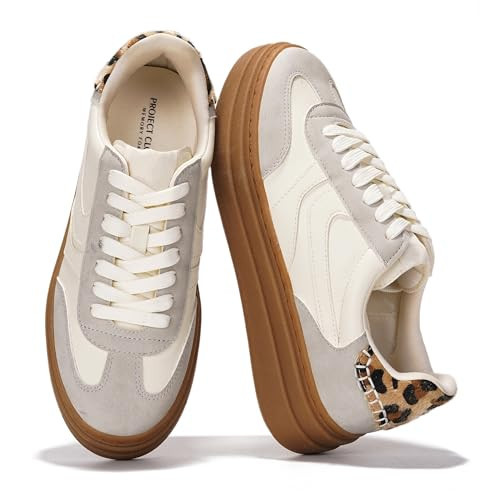 Project Cloud Platform Sneakers for Women Footwear - Memory Foam Insole Womens Shoes, Lightweight and Non-Slip Sole Lace Up Fashion Sneakers (Volley, Whit, 7) White | Amazon (US)
