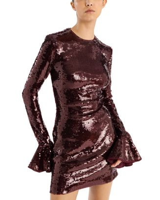 Sequins Long Sleeve Mini Dress | Bloomingdale's (US)