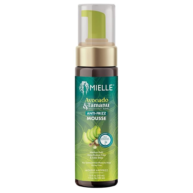 Mielle Organics Avocado & Tamanu Curly Hair Mousse - Anti Frizz Hair Foam for Curly, Wavy, Coily ... | Amazon (US)