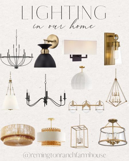 Lighting in our Home - Living room lighting - kitchen lighting - dining room lighting - gold lighting - pendant - chandelier 

#LTKhome