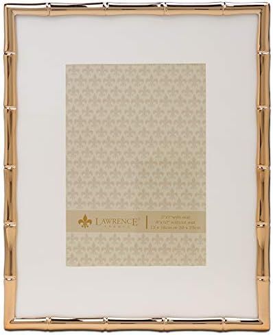 Lawrence Frames Bamboo Design Metal Frame, 8x10, Matted 5x7, Gold | Amazon (US)
