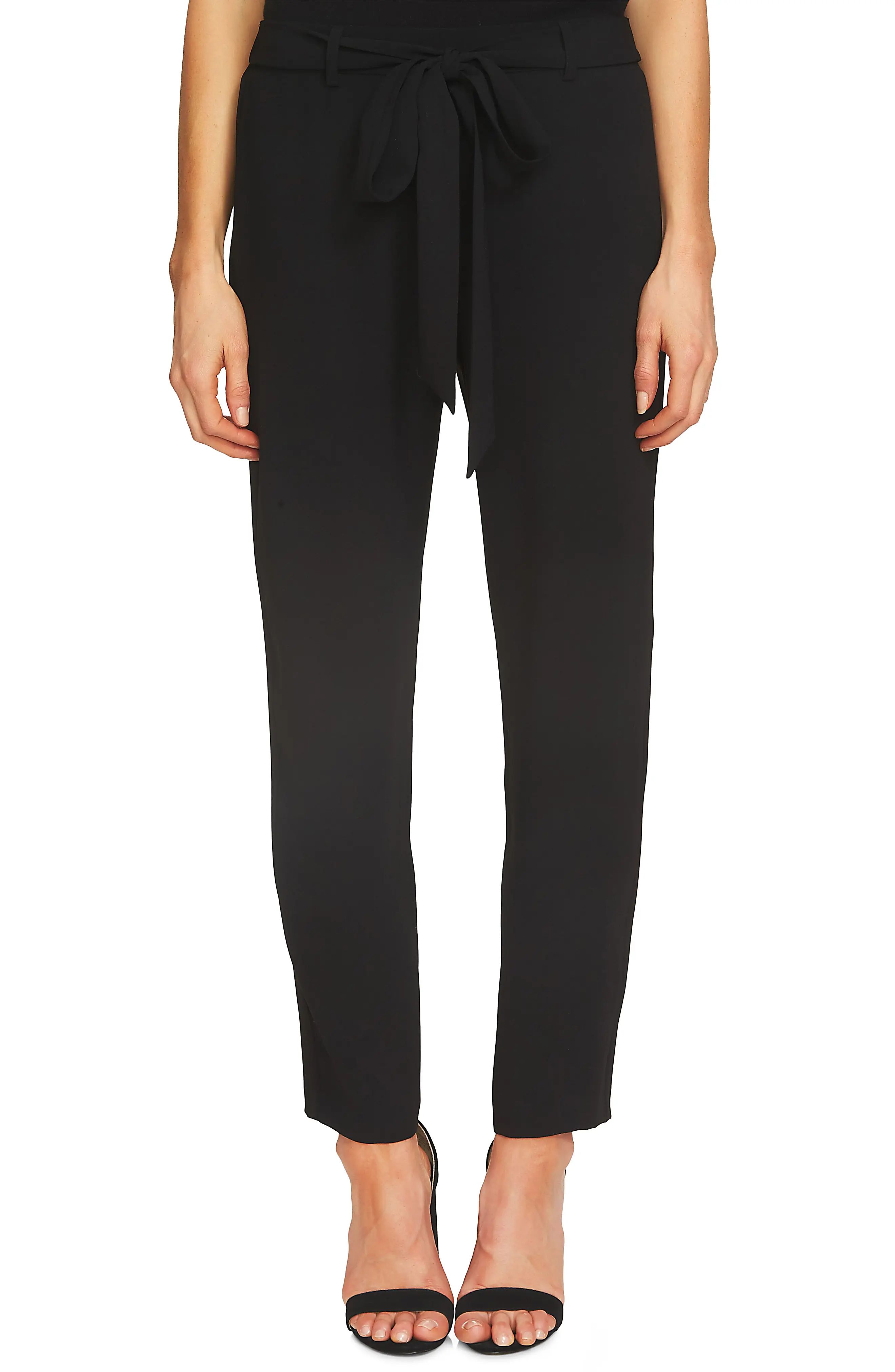 Tie Front Crepe Ankle Pants | Nordstrom