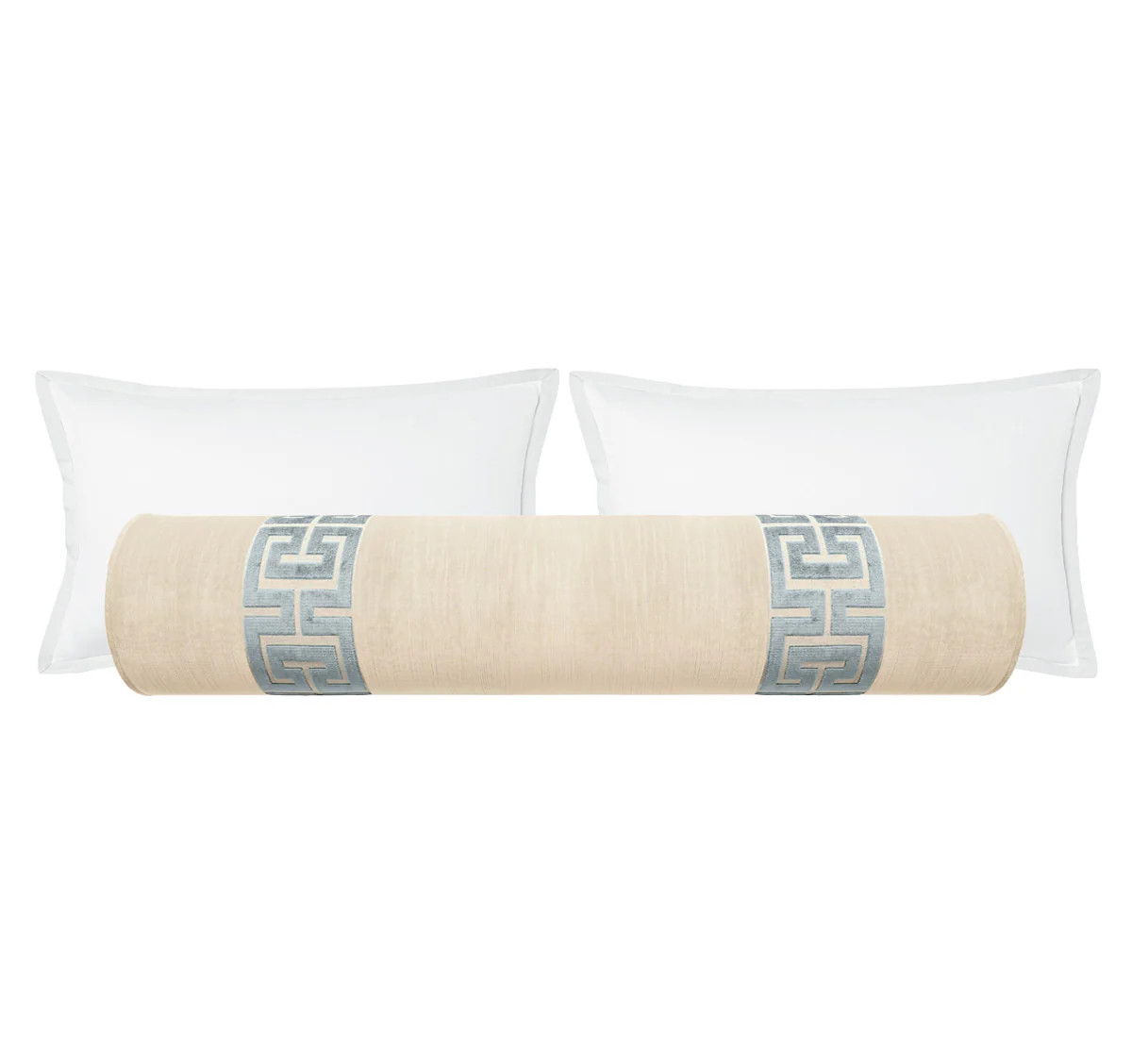 THE BOLSTER :: STRIE VELVET // CASHMERE + GREEK TRIM | LITTLE DESIGN COMPANY