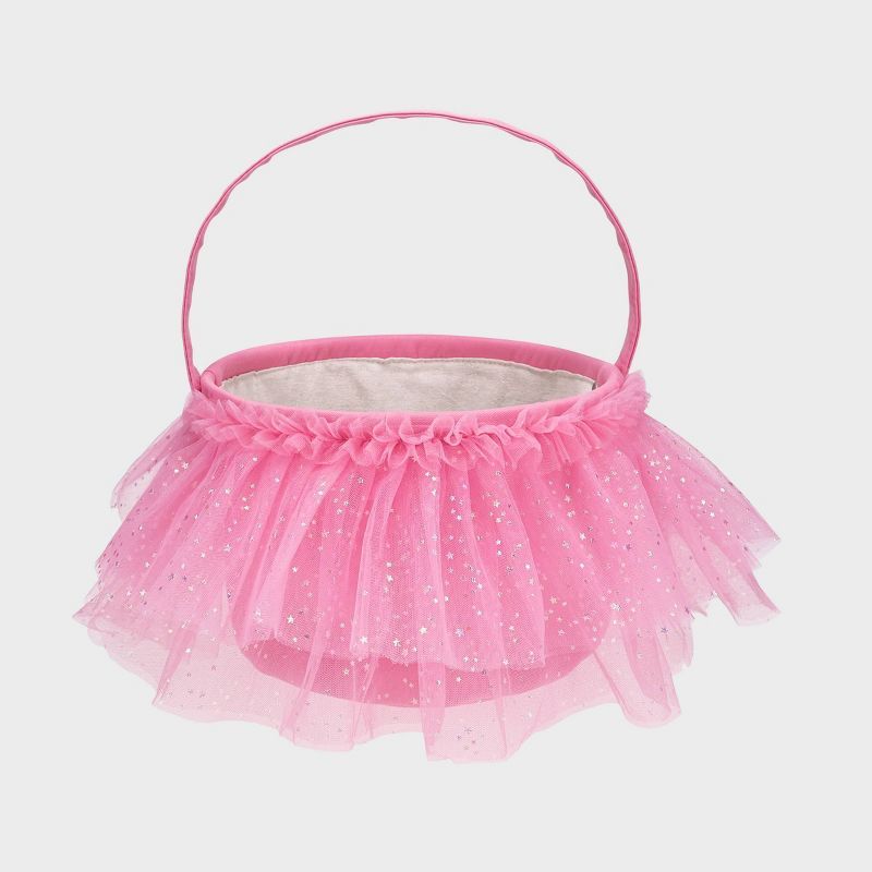 Round Canvas Decorative Tutu Easter Basket Pink - Spritz™ | Target