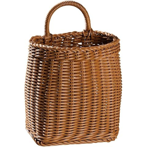Alipis Wall Mounted Storage Basket - Plastic Woven Wall Hanging Decorative Flower Basket Organize... | Amazon (US)