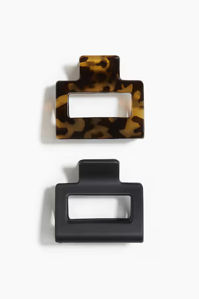 H & M - 2-pack hair claws - Brown | H&M (UK, MY, IN, SG, PH, TW, HK)