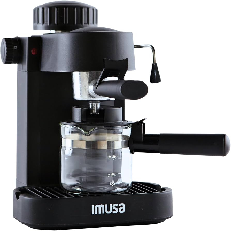 IMUSA Electric Espresso Cappuccino Maker 4 Cup Capacity with Milk Frother Black Coffee Machine fo... | Amazon (US)