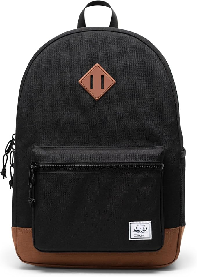 Herschel Supply Co. Youth Heritage Backpack, Black/Saddle Brown, 26 L | Amazon (US)