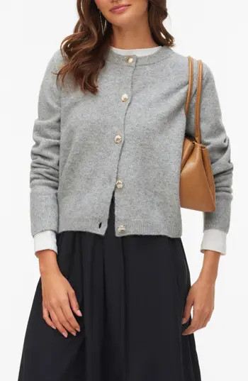 VERO MODA Fiona Long Sleeve Cardigan in Light Grey Melange at Nordstrom Rack, Size X-Small | Nordstrom Rack