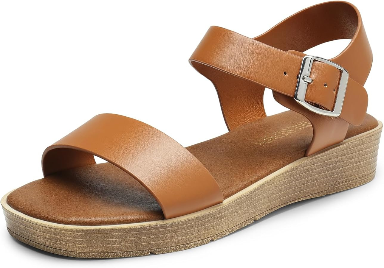DREAM PAIRS Platform Sandals for Women, Comfortable Open Toe Wedge Sandals with Foam Insole, Ligh... | Amazon (US)