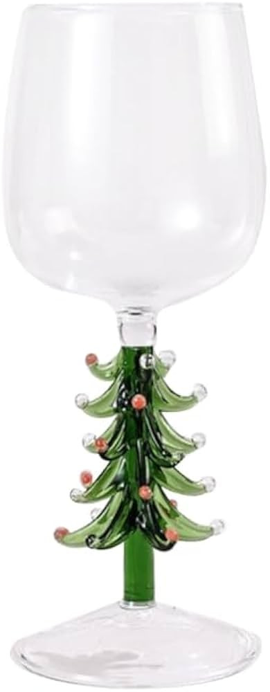Necvior Elegant Christmas Wine Glasses Christmas Tree Glass Cup Decorative Wine Glasses For Holid... | Amazon (US)