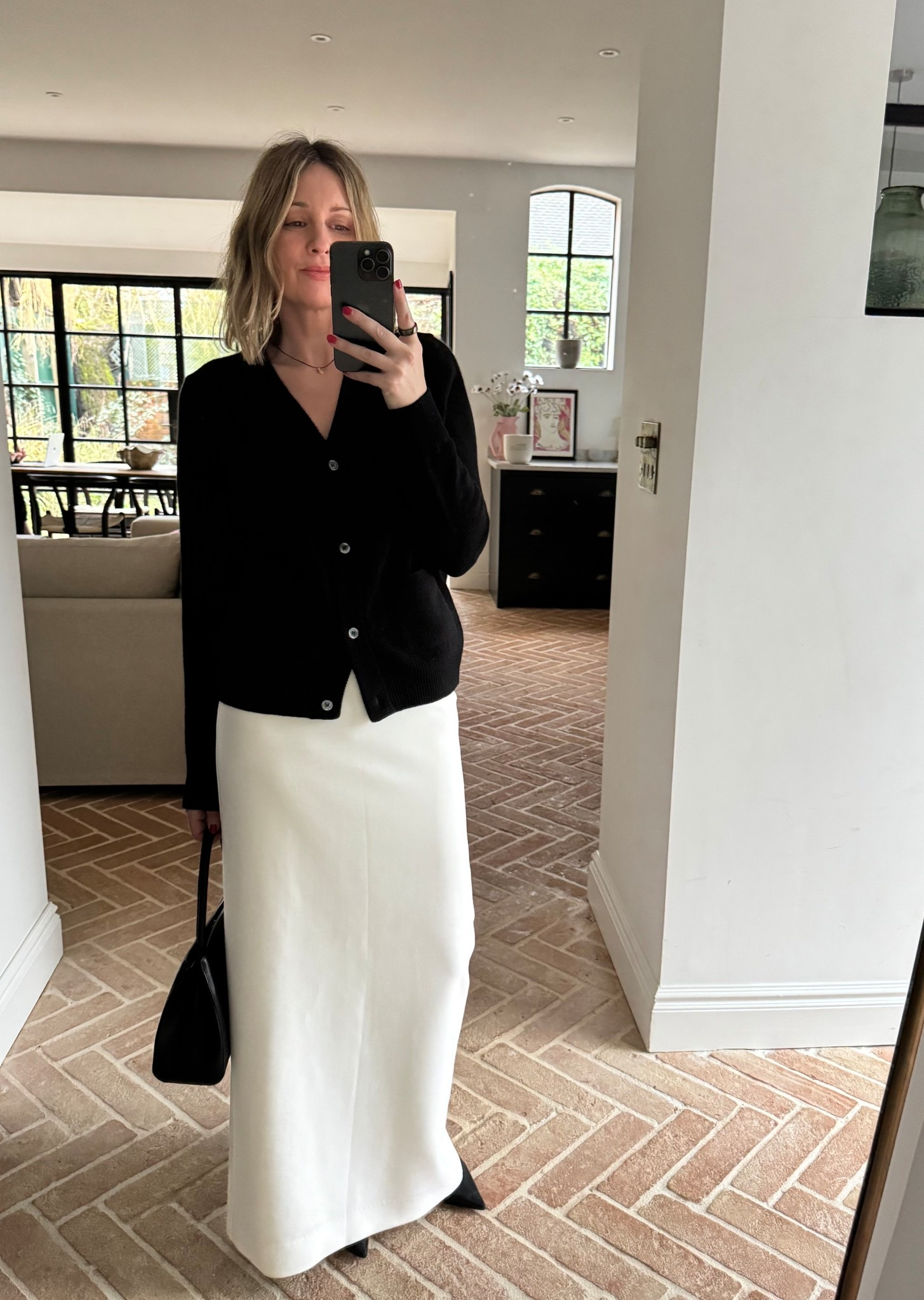 White Maxi Skirt + Cardigan + Knee High Boots 

#LTKFashionMonth #LTKdatenight #LTKspring