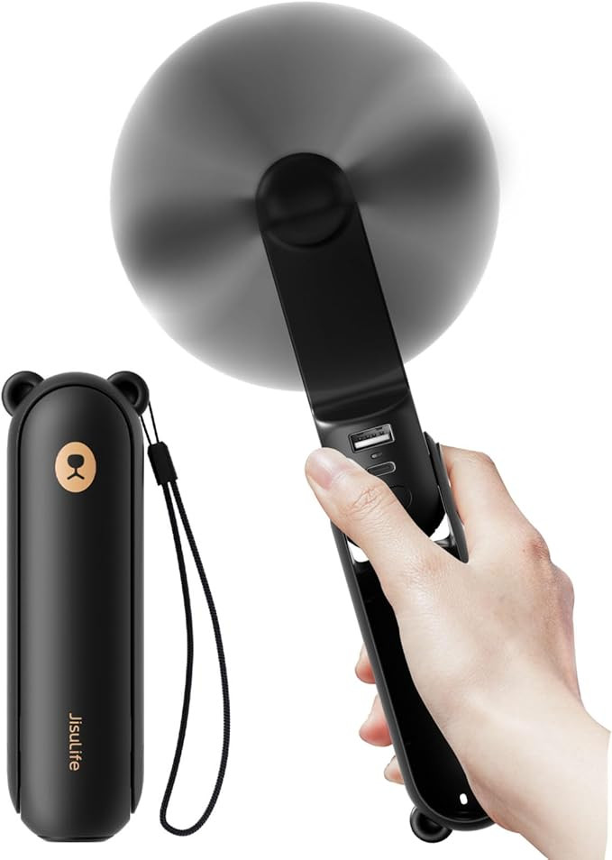 JISULIFE Handheld Fan with 4500 mAh Powerbank Max 37 Hours Runtime, Pocket Portable Battery Opera... | Amazon (US)