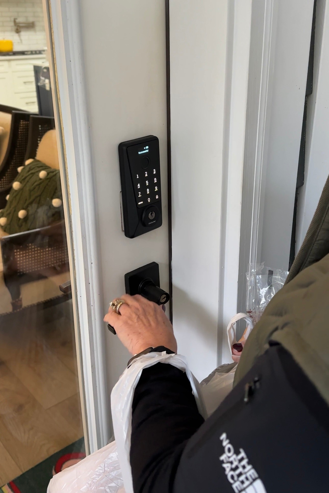 A smart lock that is on great deal right now. No more juggling for keys. A fingerprint or code option and you are in the house quickly  

#LTKCyberWeek #LTKGiftGuide #LTKHome