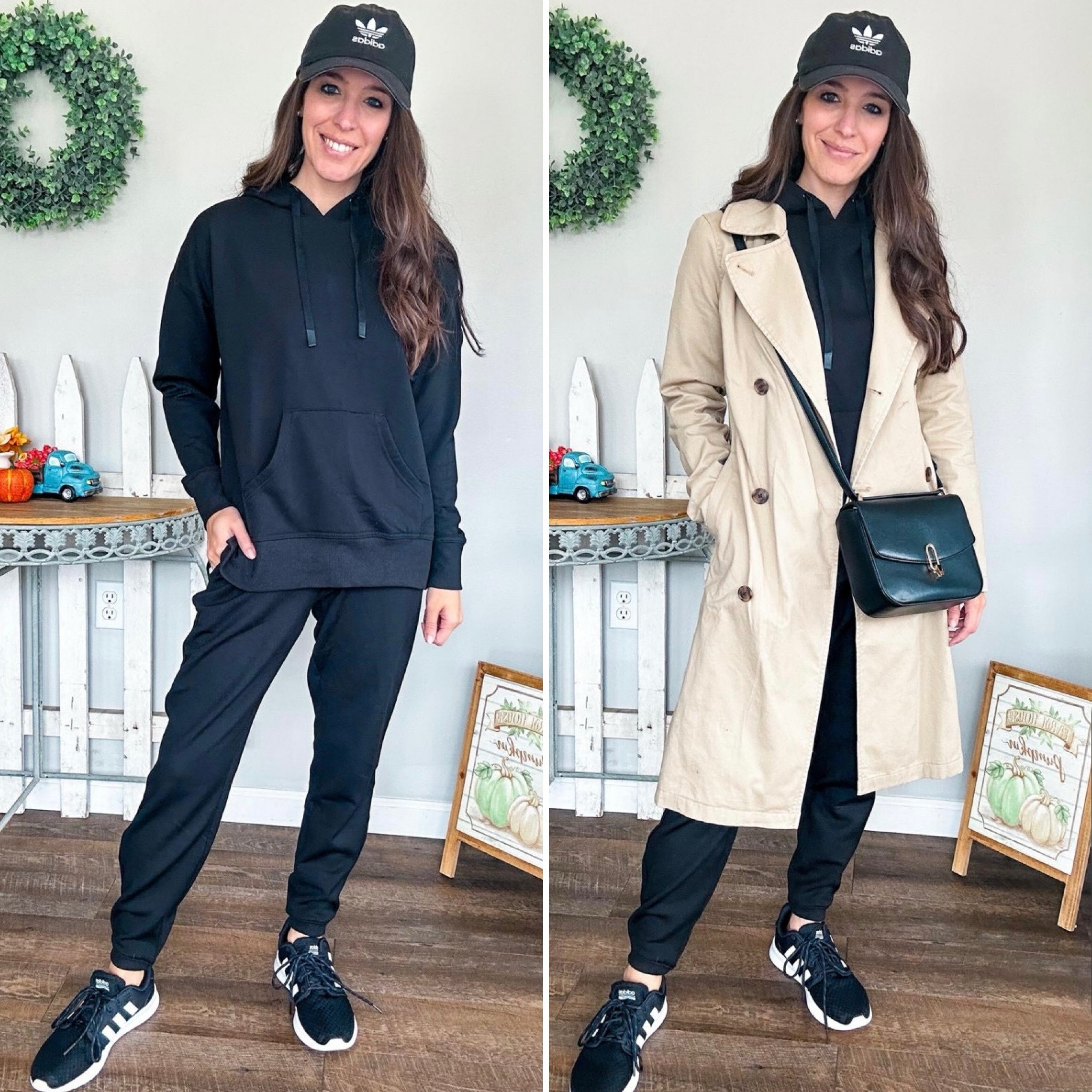 Walmart hoodie set back in stock! So many colors! So good! Wearing XS in hoodie and sweatpants. 
Trench wearing XS 
Shoes tts 

#LTKFindsUnder100 #LTKFindsUnder50 #LTKStyleTip