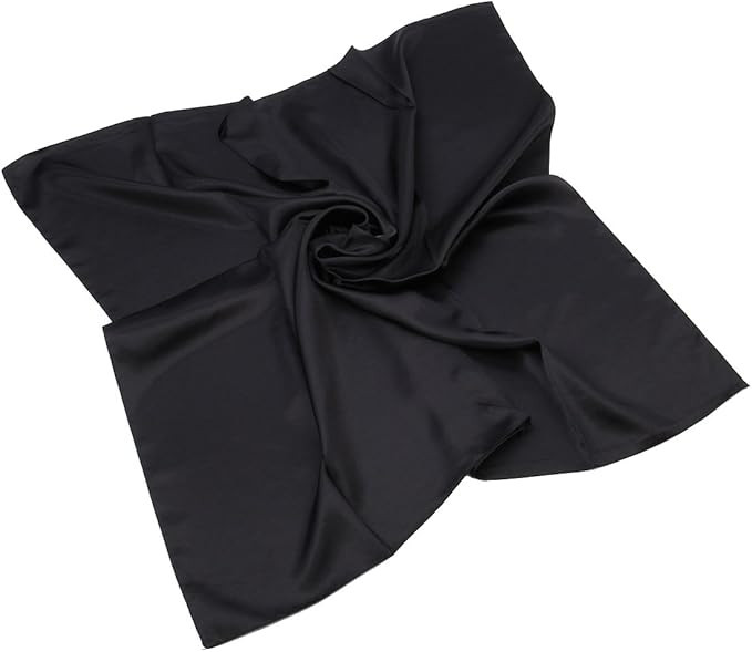 Elegant Large Silk Feel Solid Color Satin Square Scarf Wrap, 36 inch | Amazon (US)