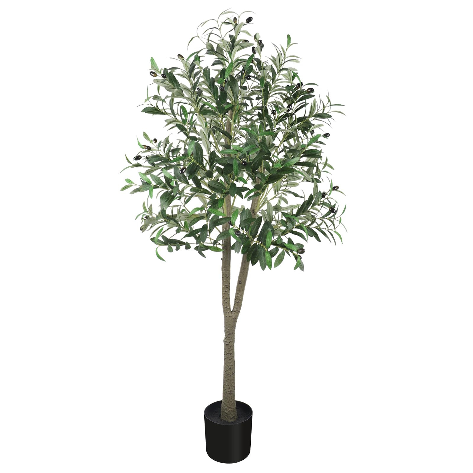 YOLEO 5FT Artificial Olive Tree Faux Silk Olive Plant with Lifelike Leaves Fake Tree for Home Off... | Amazon (UK)