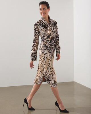 Chiffon Drape Bow Dress | Chico's