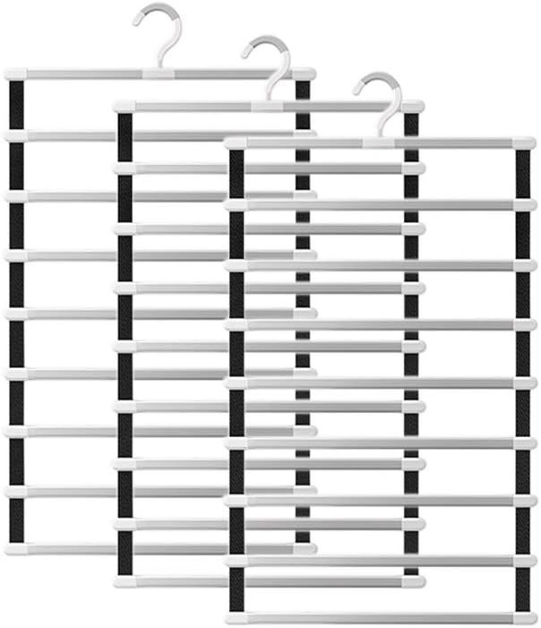 IMHO Pants Hangers Space Saving Hangers Clothes Hangers 6 Tier Aluminum Closet Trousers Hangers P... | Amazon (US)