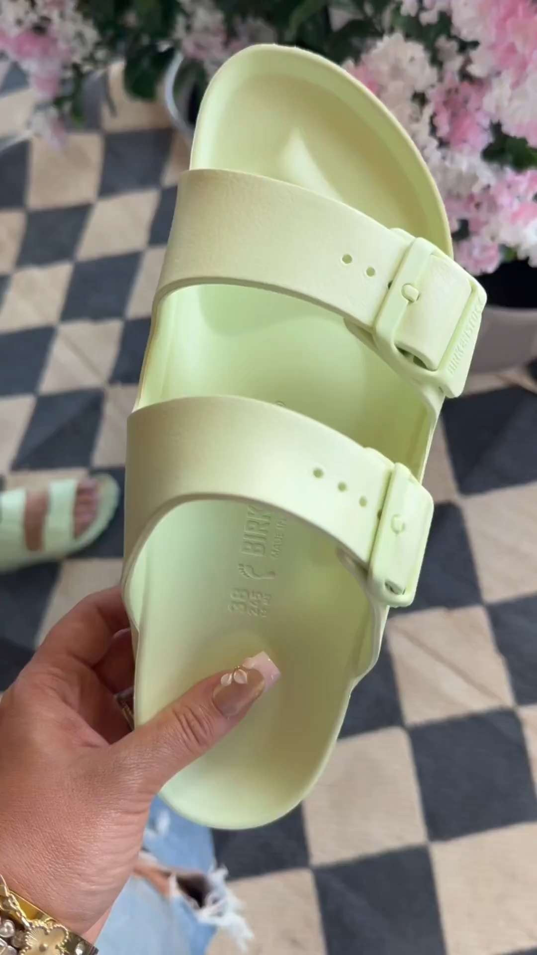 Lime green waterproof Birkenstocks make me want to lay out by the pool asap! #summersandals #beachsandals #birkenstocks #womensbirkenstocks #ad 

 #LTKHome #LTKSwim #LTKTravel