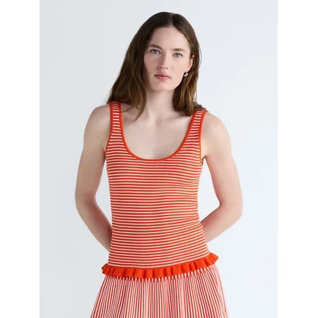 Free Assembly Women s and Women s Plus Ruffle Hem Knit Tank Top Sizes XS-4X | Walmart (US)