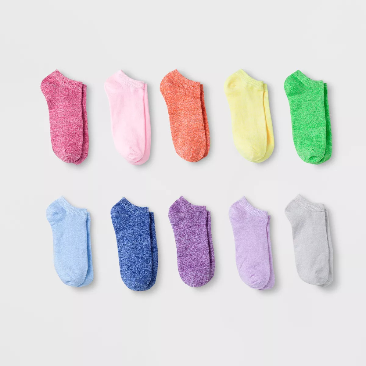 Girls' 10pk Lightweight No-Show Low Cut Socks - Cat & Jack™ M | Target