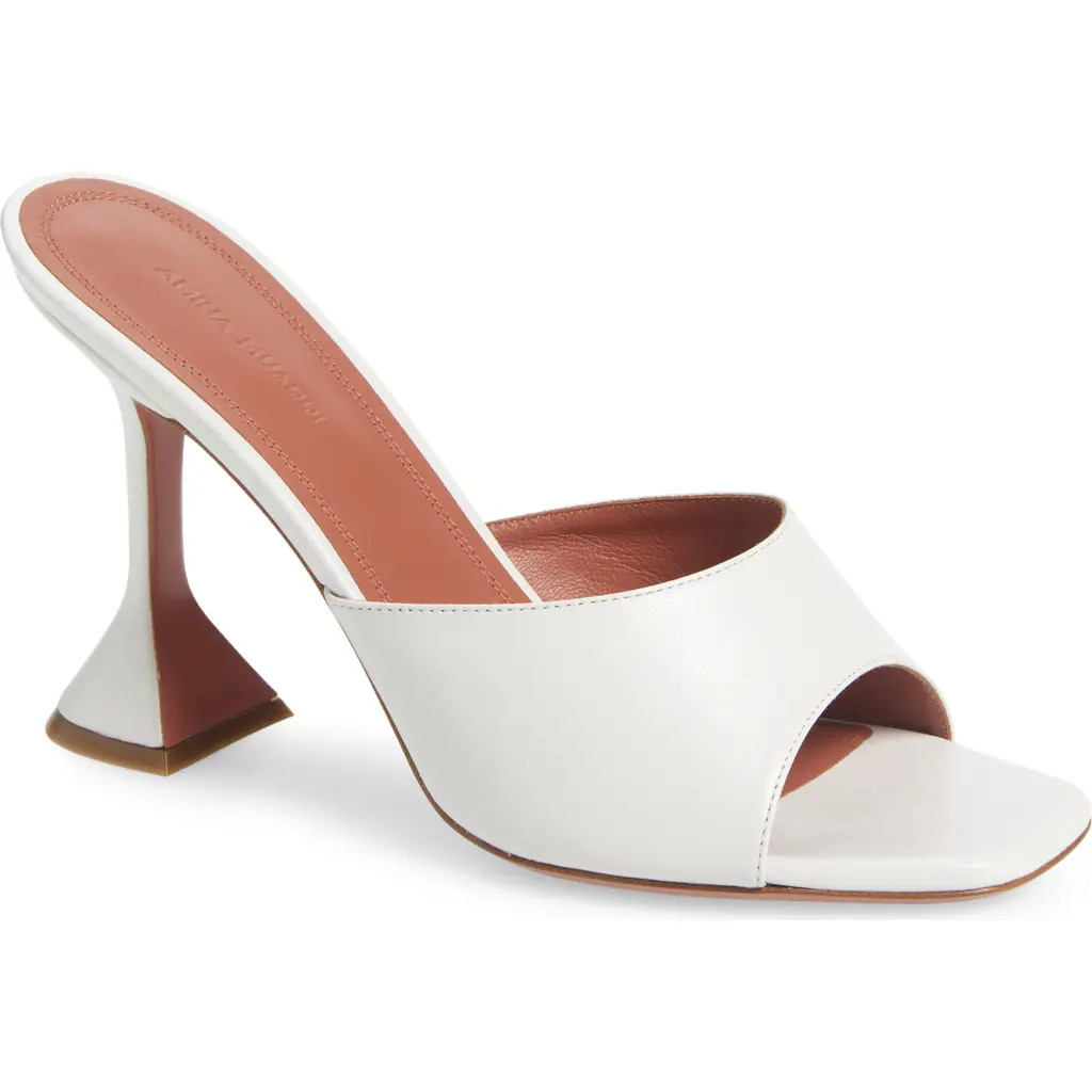Amina Muaddi Lupita Slipper Slide Sandal in Nappa White at Nordstrom, Size 9.5Us | Nordstrom