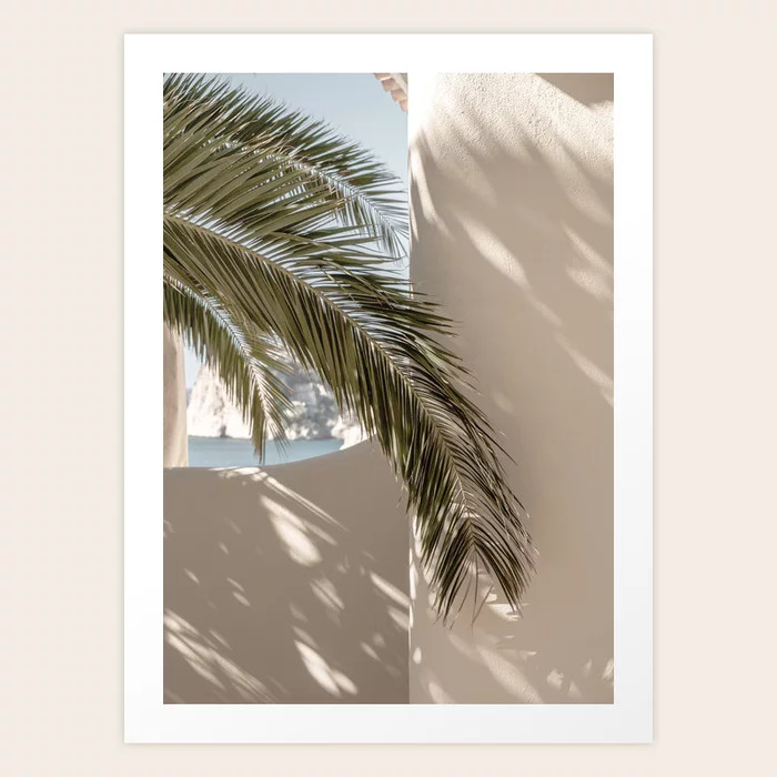 Mediterranean Spain Travel Palm Leaf Art Print | Society6