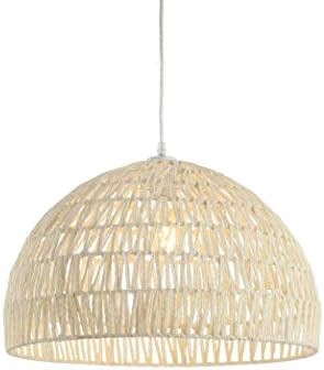 JONATHAN Y JYL6504A Campana 20" Woven Rattan Dome LED Pendant, Scandinavian, Minimalist, Transiti... | Amazon (US)