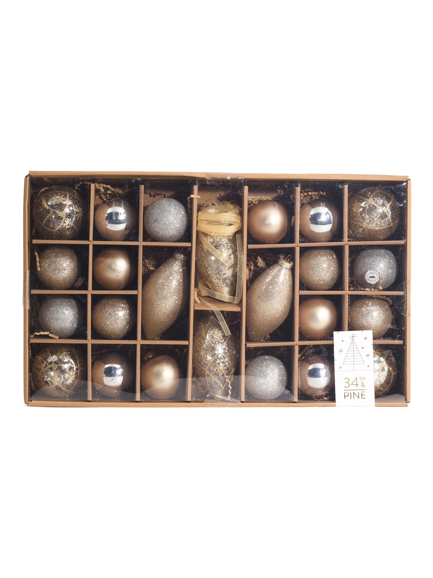 24ct Multi-shape Glass Ornaments | TJ Maxx