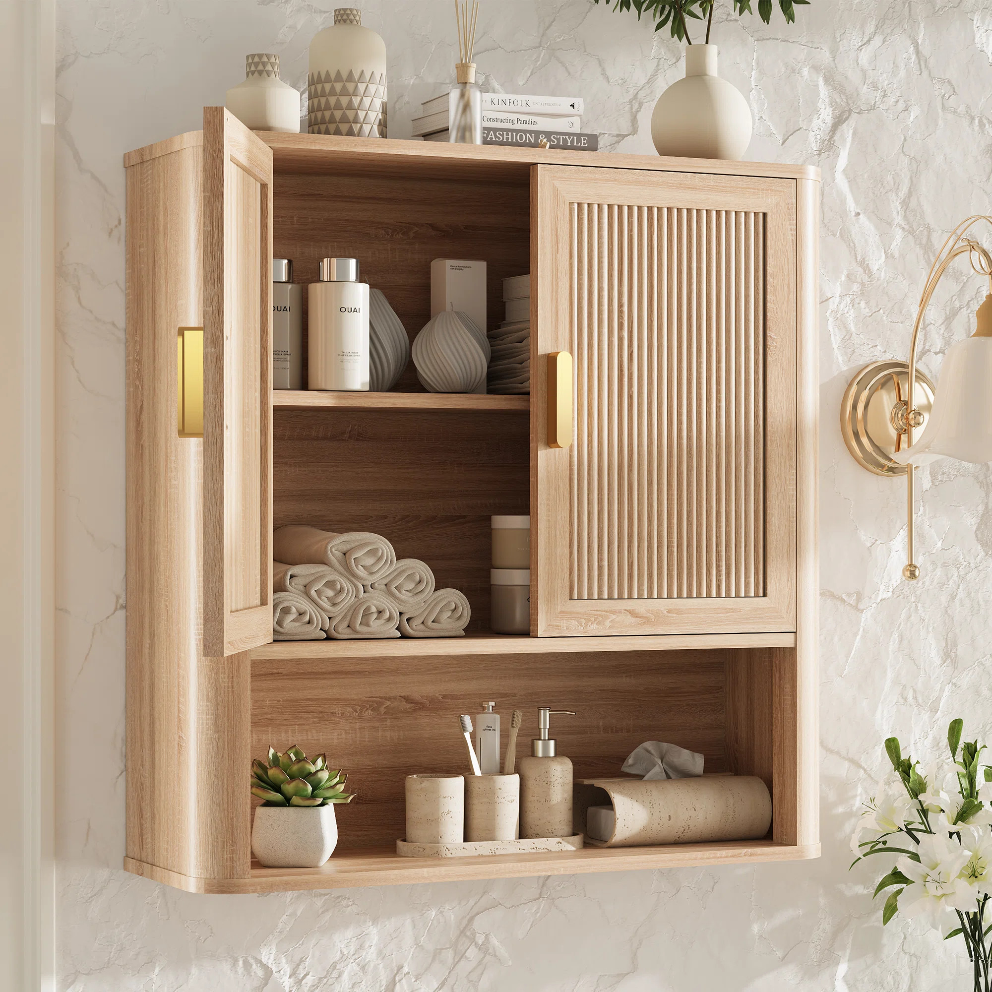 Bathroom Storage Cabinet With Adjustable Shelves, Over The Toilet Organizer For Laundry Room, Kit... | Wayfair North America