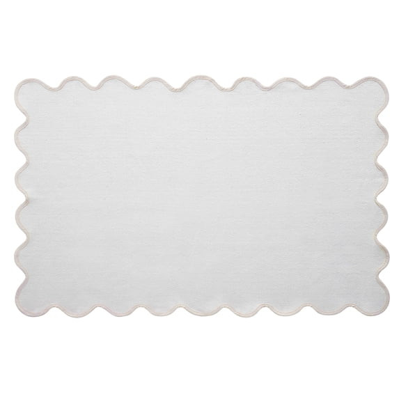 My Texas House White Scallop Indoor/Outdoor Layering Rug, 38" x 58" | Walmart (US)