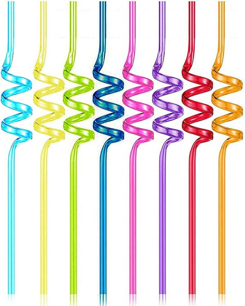 10 Pcs Spiral Reusable Plastic Straws Long Drinking Straws for Mason Jar Tumbler Cups Party Favor... | Amazon (US)