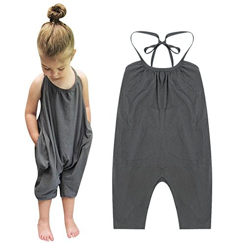 Chinatera Little Girls Kids Halter Romper Harem Pants One-Piece Jumpsuit Cotton (2-3Y) | Amazon (US)