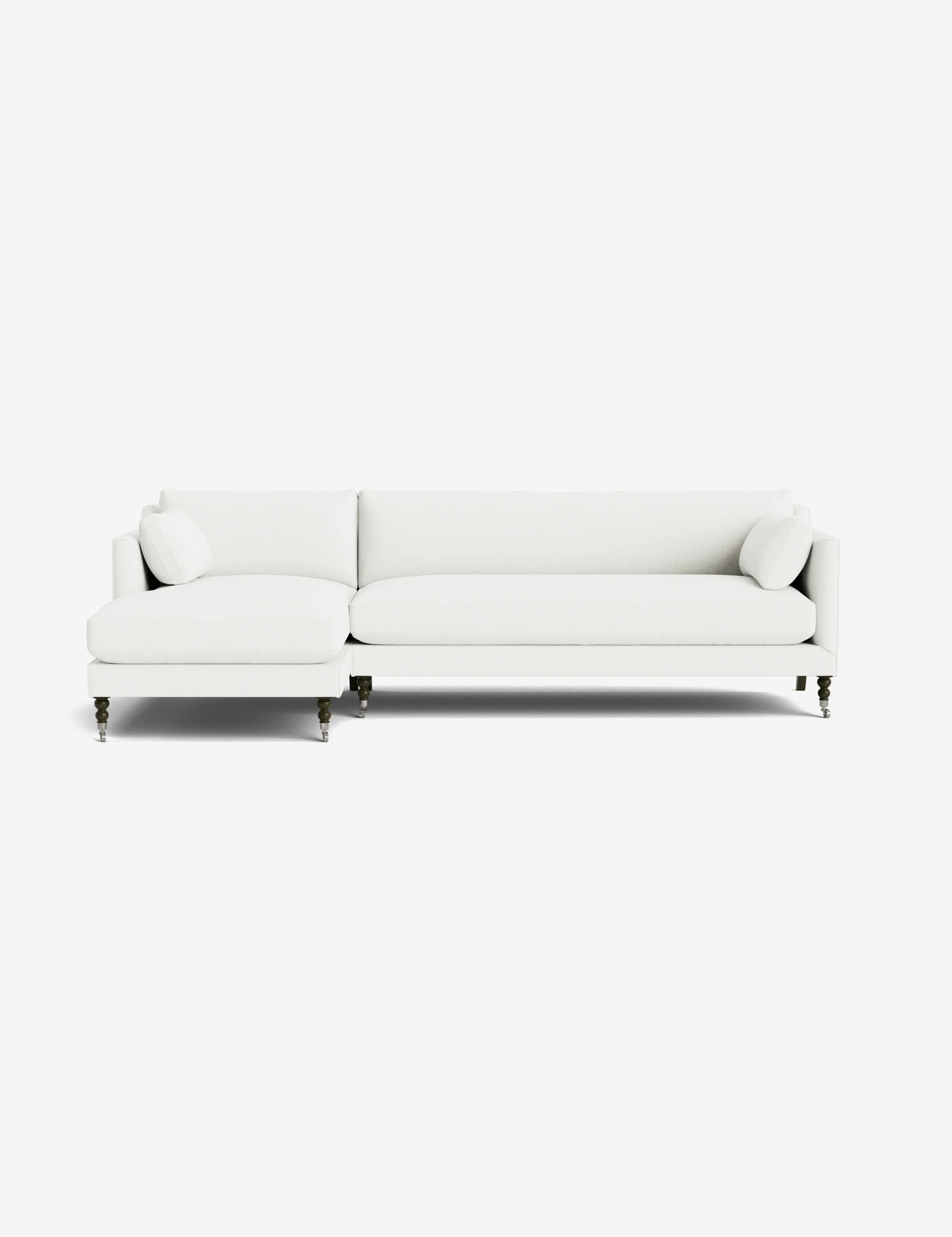 Fabienne Sectional Sofa, Snow Performance Cotton Weave | Lulu and Georgia 